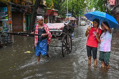 Waterlogged street in Kolkata